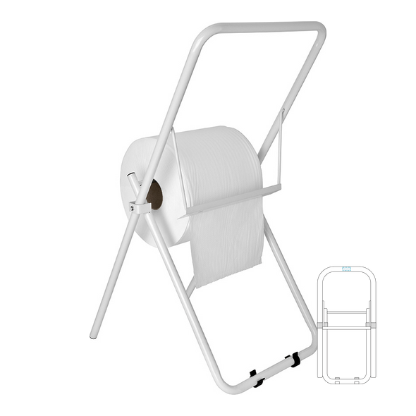 Supporto del pavimento per rotolo di carta da cucina industriale Ferro bianco